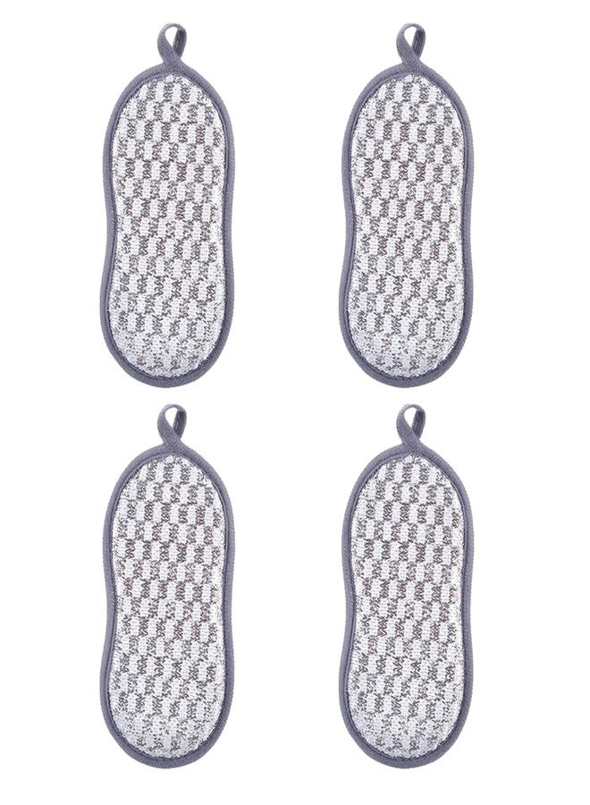 Much Hotter 4 Pack Dish Sponge for Washing Dishes Cleaning Kitchen, All-Purpose, Non Scratch, Rough Scrubbers Side for Non-Stick Cookware, Soft Microfiber Scrub Side for Dishes,Reusable Dishwashing Sponges - Image 1